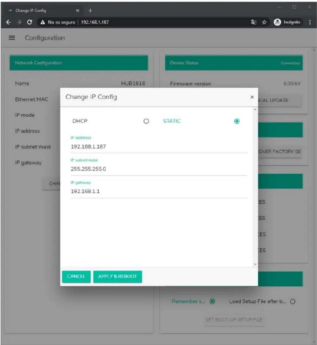 Ecler HUB1616 - NETWORK CONFIGURATION (Configuration réseau) - 2