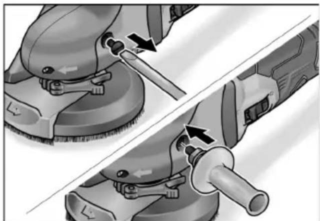 Flex SE 125 18.0-EC - Attaching the auxiliary handle - 1