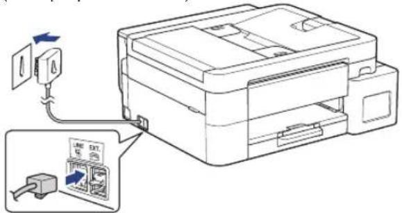 BROTHER DCP-T580DW - Branchez le cordon de ligne téléphonique (MFC-T930DW / MFC-T935DW / MFC-T980DW) - 2