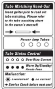 HUGHES & KETTNER Switchblade 50 TSC Combo - What TSC's Tube Status Control tells you: - 1