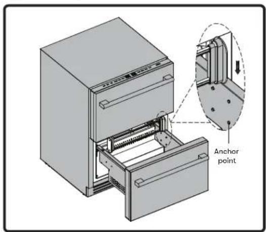 Zephyr Presrv PRRFD24C2AS - Installing the Upper and Lower Drawer Dividers - 3