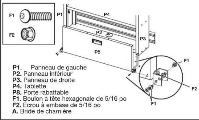 Gladiator GAFS42KDJG - Fixation de la porte rabattable - 1