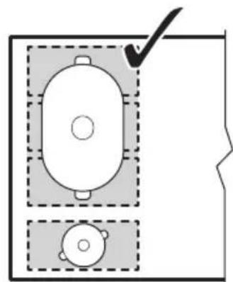 AEG NIK95I00FZ - Correct cookware position: - 1