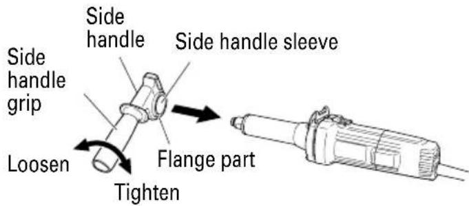 HITACHI GP2S2 - Using the side handle (Fig. 4) - 1