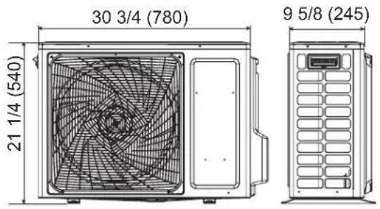 HAIER AW12TE1VHA - UNIT DIMENSIONS - 2