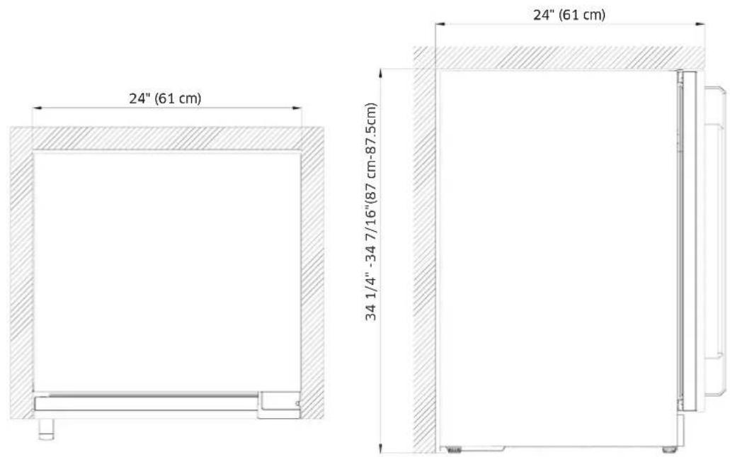 Dacor RAW24AMAAMS - Kitchen Cabinet Built-in Size Suggestion - 1