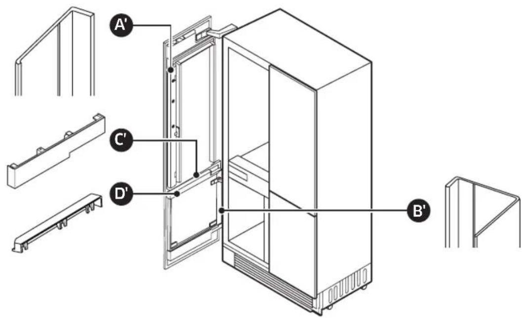 Dacor RAT48AMAAMS - Piezas de instalación de la puerta - 1