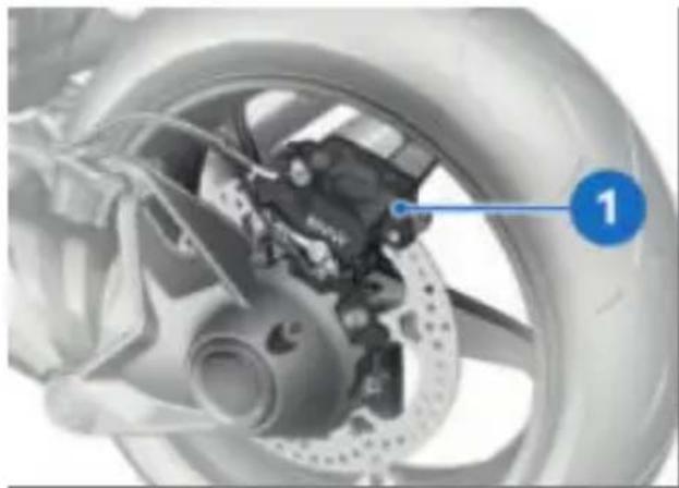 BMW R 1300 R (2025) - การตรวจสอบความหนาของผ้า เบรกทัล้อหน้า - 4