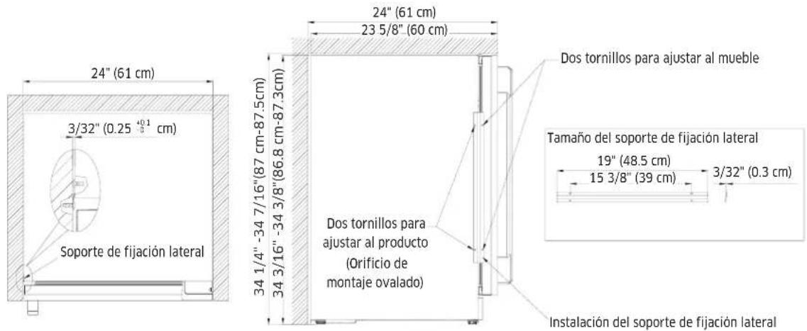 Dacor RAT24AMAASR - Cómo ajustar el soporte de fijación lateral - 1