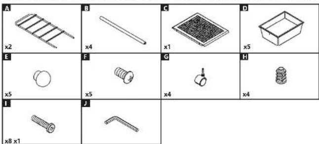 A x2 B x4 C x1 D x5 E x5 F x5 G x4 H x4 I x8 x1 J