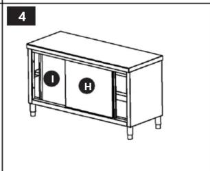 Royal Catering RCSSCB-200X70-E - STAINLESS STEEL WORK TABLE WITH SLIDING DOORS - 6