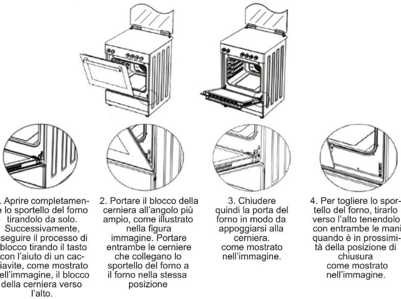 Sogo SS-24405 - Installazione della porta del forno: - 1