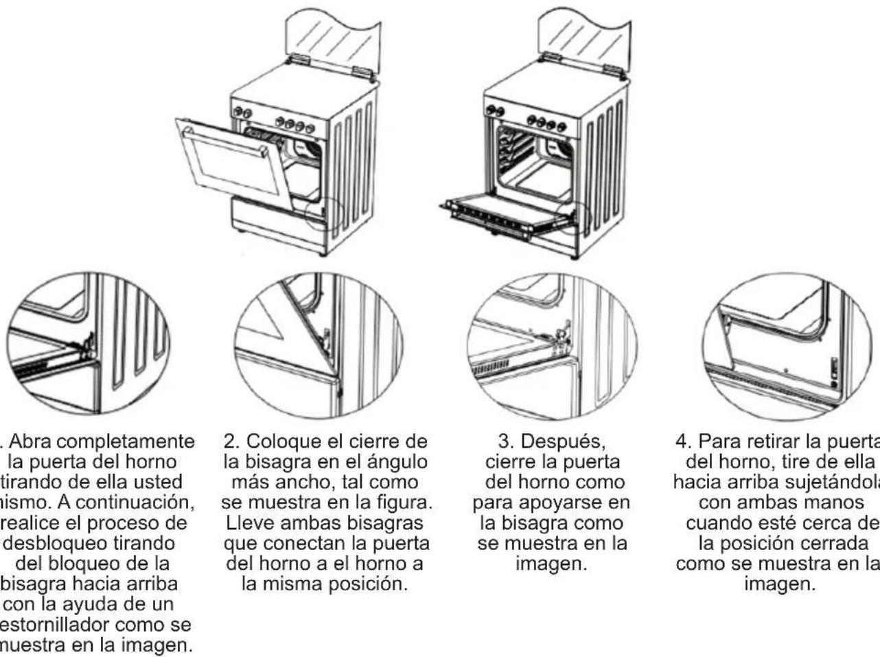 Sogo SS-24405 - Instalación de la puerta del horno: - 1