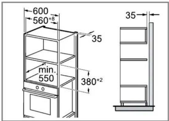 BOSCH BFL523MW1F - Misure d'incasso nel mobile a colonna - 1