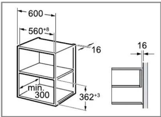 BOSCH BFL523MW1F - Misure d'incasso nel mobile a pensile - 1