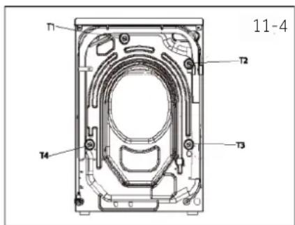 HAIER HW80-BP14357TU1 - Démontage des boulons de transport et du raidisseur arrière - 1