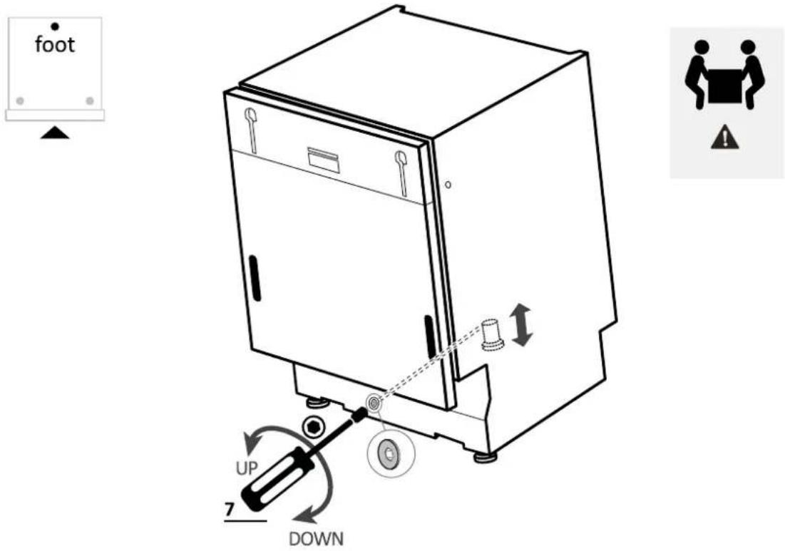 HAIER XI 4B2E1B-84 - Rear foot adjustment - 1