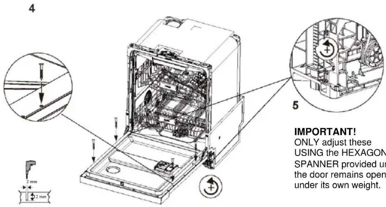 HAIER XH 4C4F1S - Attaching the customised door panelling - 5