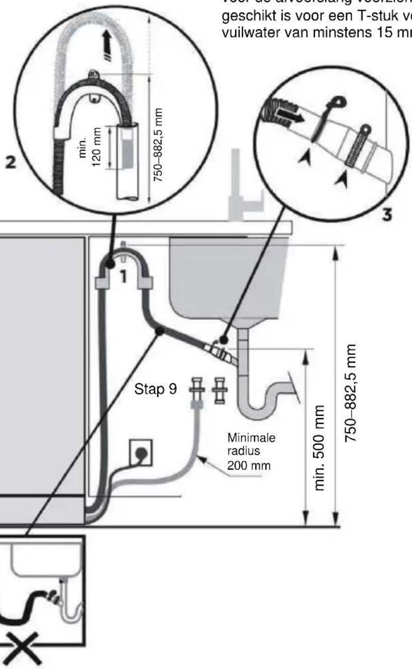 HAIER XH 4C4F1S - Vaatwasser met aansluiting afvoerslang op gootsteen/afvoer-T-stuk - 1
