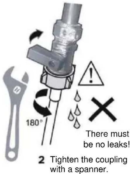 HAIER XH 4C4F1S - Connecting the inlet hose to the cold water supply - 2