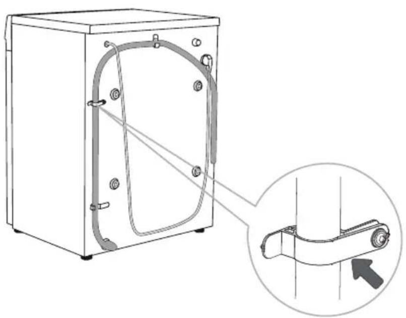 HISENSE WF5I1045BBQ - CONNEXION ET SECURISATION DU TUYAU D'EVACUATION D'EAU - 2