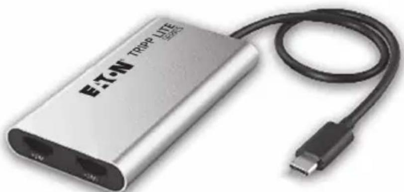 Tripp Lite U444-2H-DL - Adaptador Universal de Doble Pantalla USB-C 4K con puerto de paso PD 3.0 de 100 W - 1