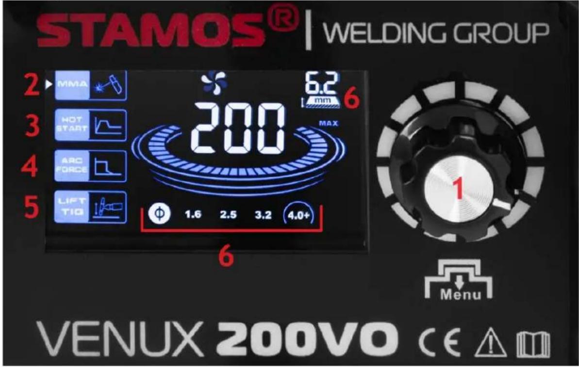 Stamos VENUX 200VO - Ovládací panel - 1