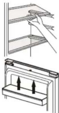DE DIETRICH DFC6020NA - Positioning the small door trays - 1