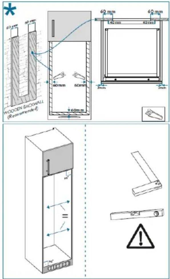 60 mm 50 mm WOODEN BACKWALL (Recommended) 60 mm 50 mm 60 mm 60 mm 40 mm 40 mm 2mm 2mm 10° 10° 70° 70°