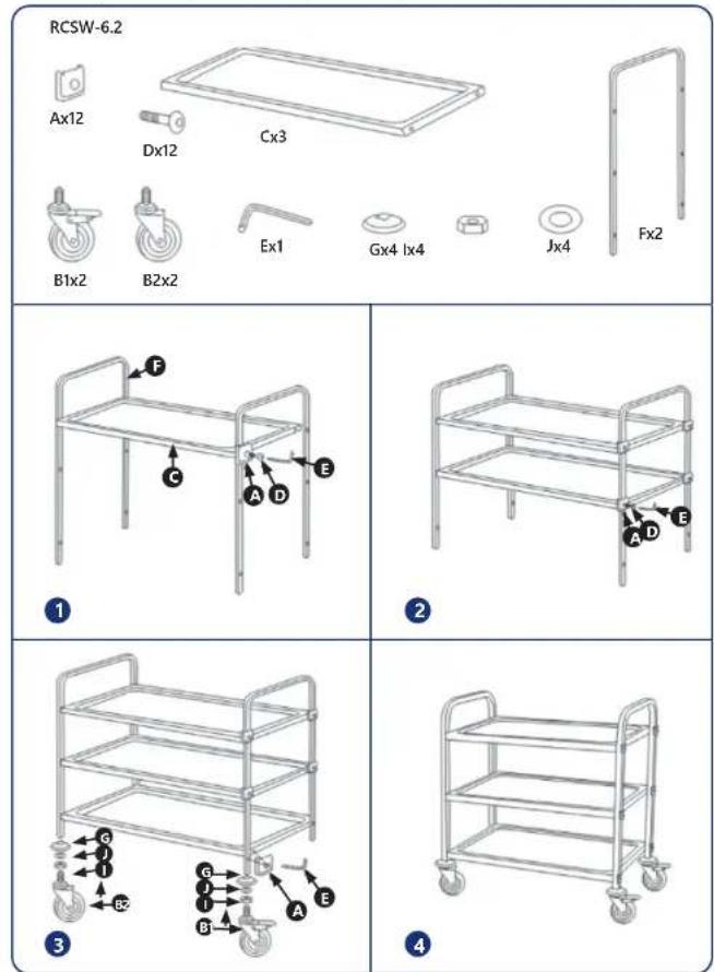 Royal Catering RCSW-3E - CATERING SERVING TROLLEY - 4