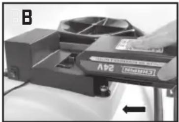 Chapin 97024 - INSTALLER ET ENLEVER LA BATTERIE DU PULVÉRISATEUR - 1