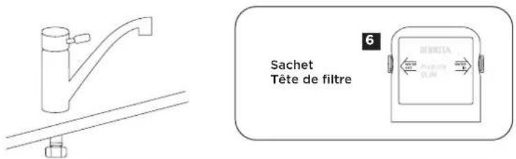 BRITA MyPure SLIM V-MF - Raccordez l'arrivée d'eau du robinet (voir sachet « WATER OUT ») - 3