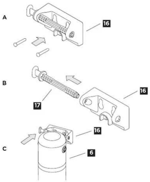 BRITA MyPure SLIM V-MF - Passo 3 (optional): Suporte de parede economizador de espaço para instalar o cartucho sob o lava-loiças - 1