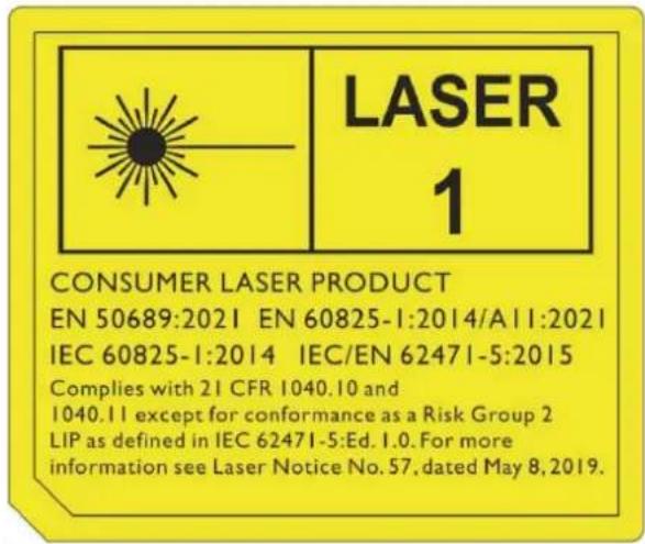 BENQ W5850 - avertissement laser - 1