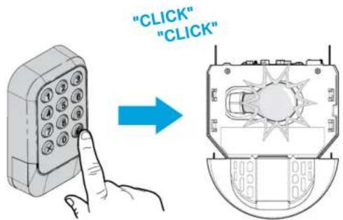 CHAMBERLAIN CH348C - Within 30 seconds of pressing the LEARN button, enter a 4 to 8-digit permanent personal identification number (PIN), then press and hold the HOME button until the garage door opener lights flash and/or two clicks are heard. - 1