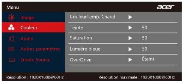 ACER PM161QB - Réglage de l'image : - 1