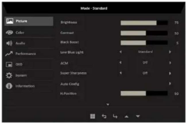 ACER SA270G0 - Réglage de l'image - 1