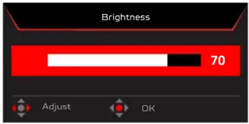 ACER KG241YG - Raccourci 2 (par défaut : Brightness (Luminosité)) - 1