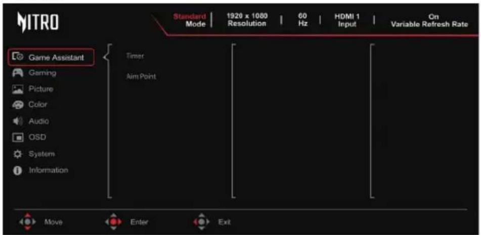 ACER KG251QP3 - 主選單 - 2