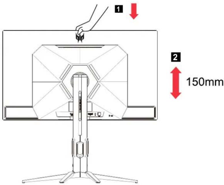 ACER X32V2 - • Réglage de la hauteur - 1