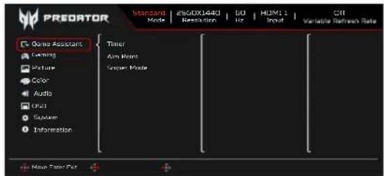 ACER X27UX2 - Game Assistant (Assistant de jeu) - 1