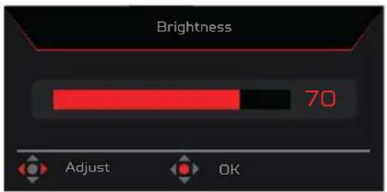 ACER X27UF - Raccourci 2 (par défaut : Luminosité) - 1