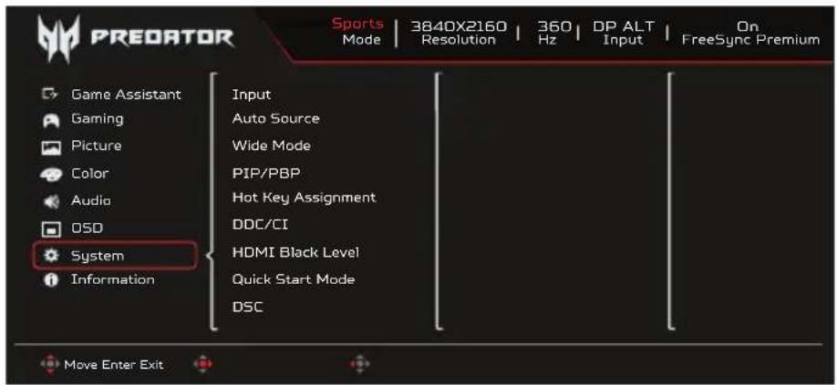 ACER X27UF - Système - 1