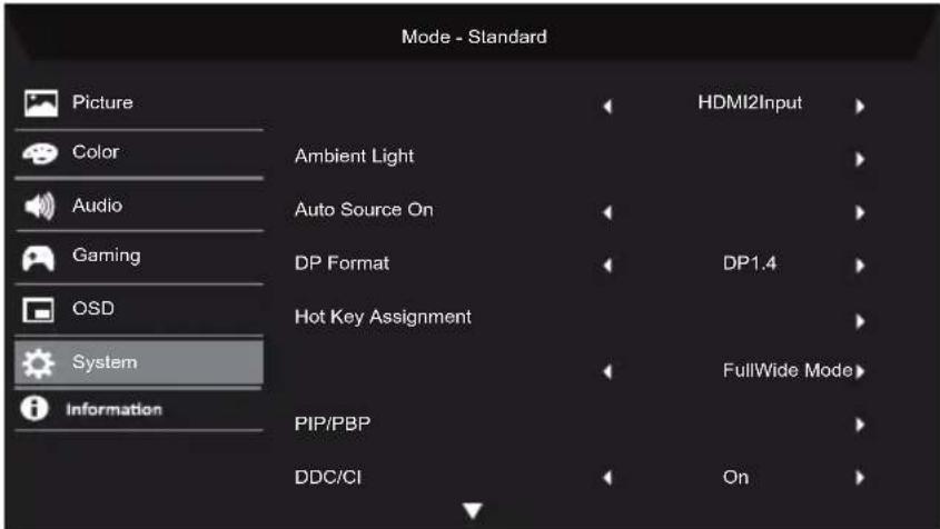 ACER XZ270US3 - Ajuster le système - 1