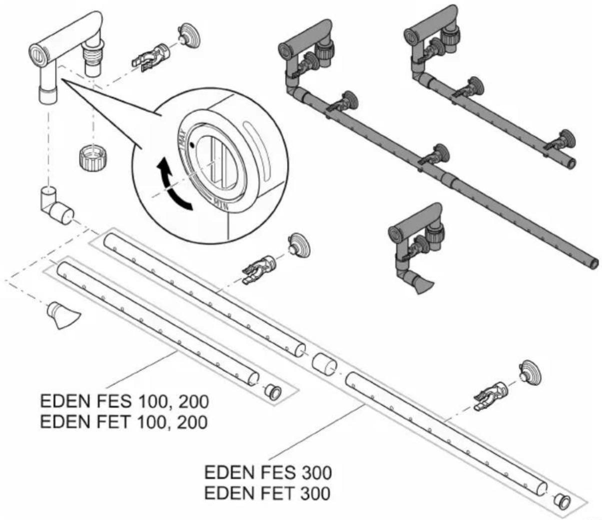 EDEN FET 300 - Montovanie výtokovej jednotky - 1