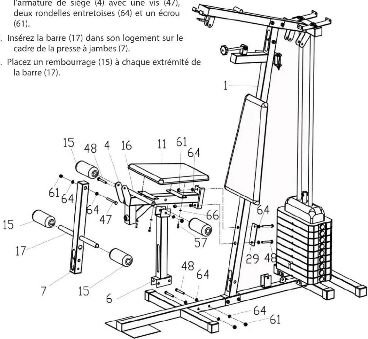 Darwin HG30 - Étape 3 : Montage de la presse à jambes - 1