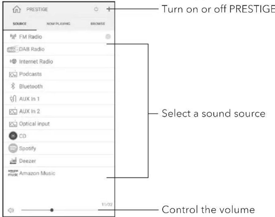 SONORO Prestige SO-3310 - Using UNDOK™ app to control PRESTIGE - 3