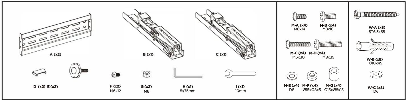 KIMEX 017-2004 - Support mur d'images pour écran TV 37"-70" Push Pull 37"-70" Video wall mount - 5
