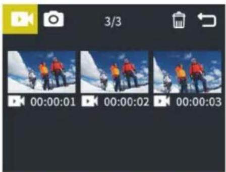 Essentiel B XTREM 11 - Consulter une vidéo ou une photo sur l'écran de la caméra - 1