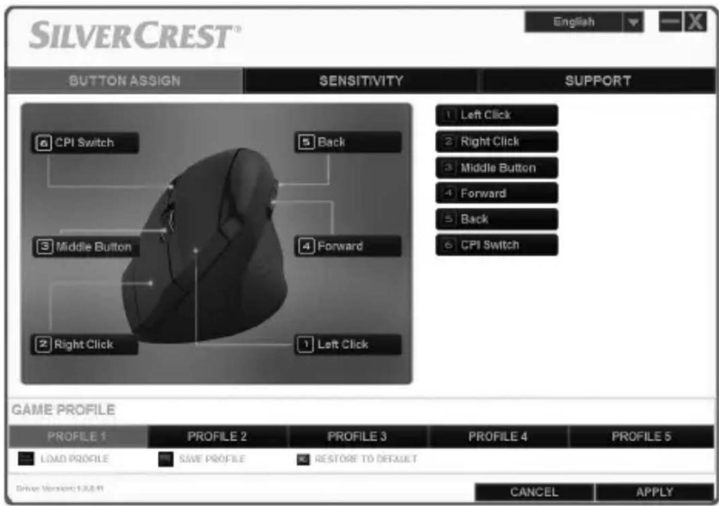 SILVERCREST SFMT 2.4 A1 - Configuring the wireless mouse using the mouse software - 1
